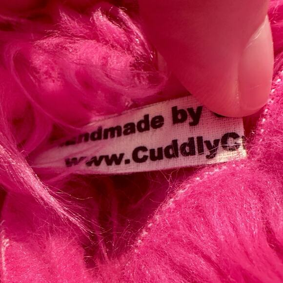 VTG Handmade Pink Fuzzy Hand Puppet Cuddly Critter Puppet 35 Inches By Cheryl - Picture 11 of 16
